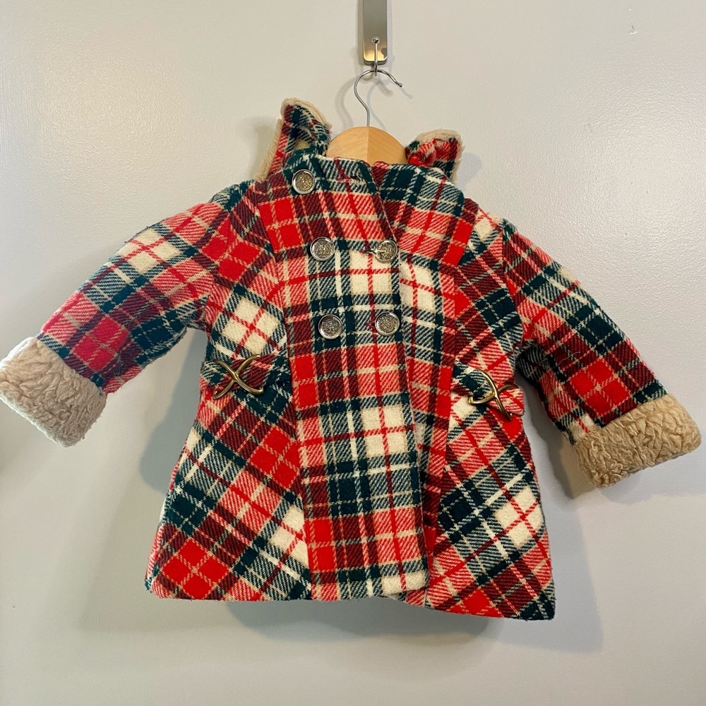Vintage Sears infant plaid coat.